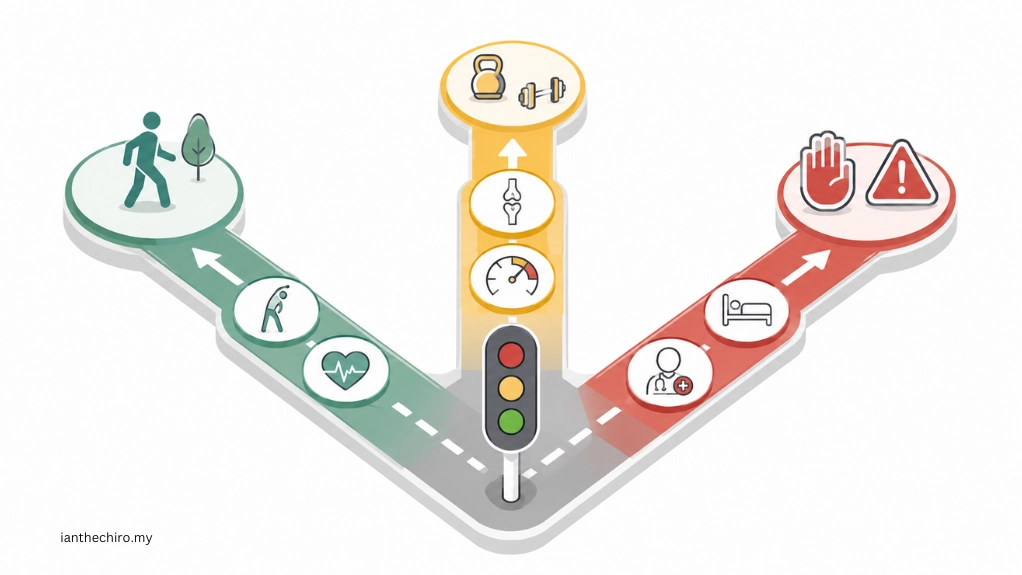 Should I Rest or Keep Moving When Something Hurts? 2 Traffic junction diagram for should I rest or keep moving when something hurts