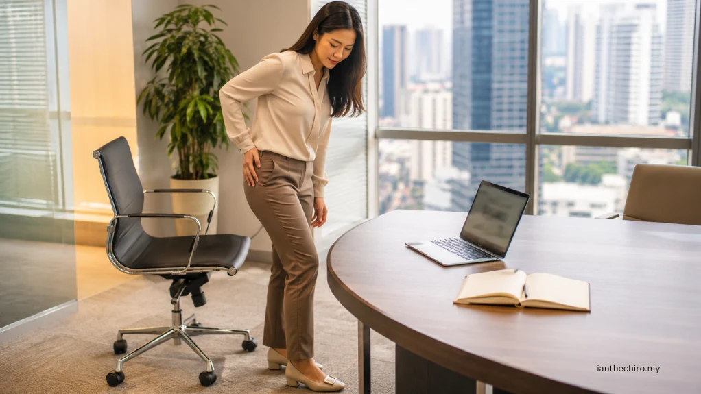 Hip Pain After Sitting: What Could It Mean? 2 Person with hip pain after sitting during the first few steps