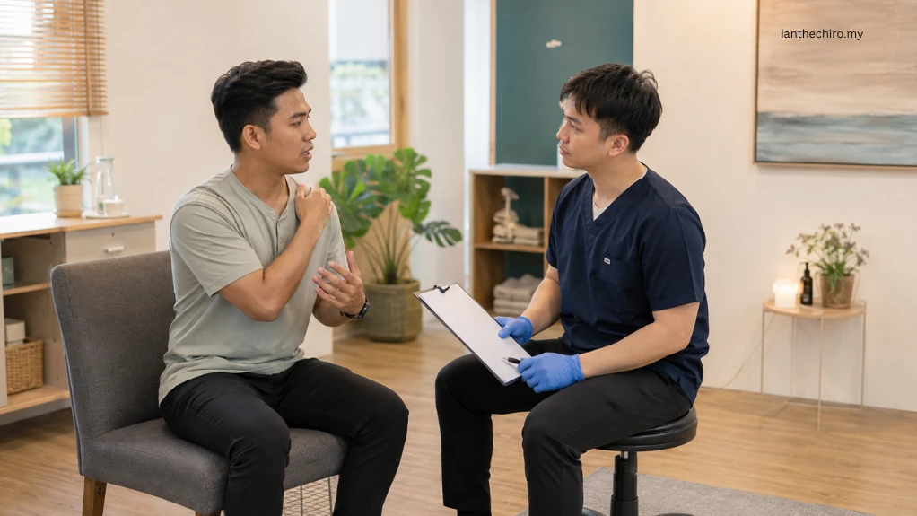 How to Choose a Chiropractor: 8 Questions to Find the Best Fit 2 Chiropractor assessing a patient before treatment for how to choose a chiropractor