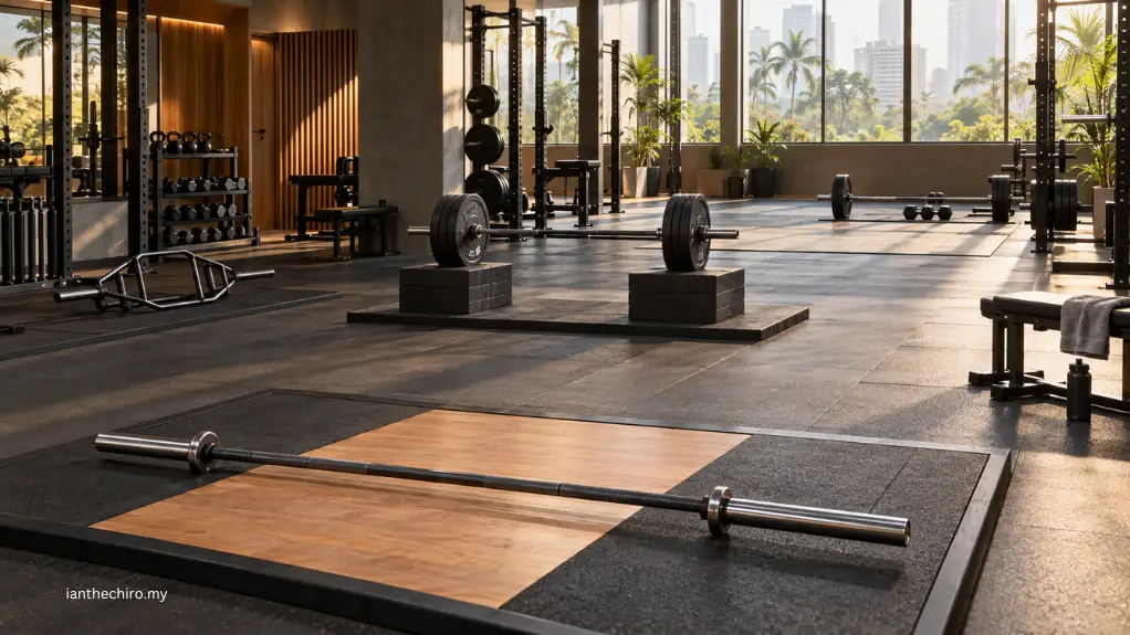 Lower Back Pain After Deadlifts: Normal Soreness or Injury? 2 Strength gym showing floor deadlifts elevated barbell pulls and trap-bar equipment with different loading demands